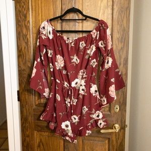 Off shoulder Flowery Romper
